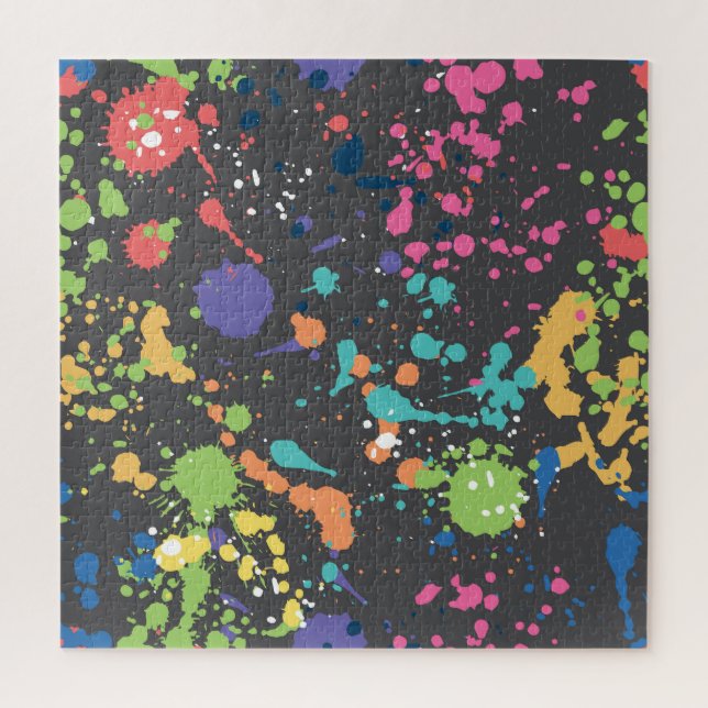 Grunge Watercolor: Colourful Spots Pattern. Jigsaw Puzzle (Vertical)