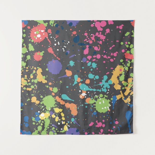 Grunge Watercolor: Colourful Spots Pattern. Tapestry (Front)