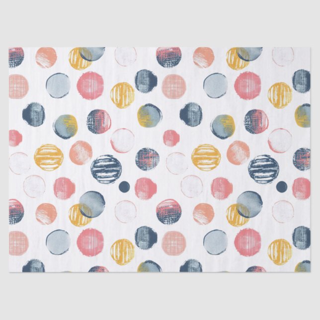Grunge Watercolor Dots Tissue Paper (Front)