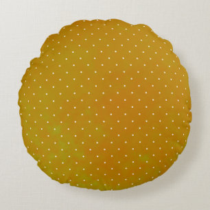 Grunge watercolor spotted green yellow orange polk round cushion