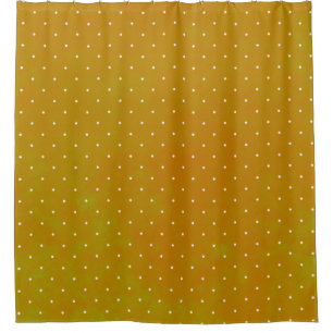 Grunge watercolor spotted green yellow orange polk shower curtain