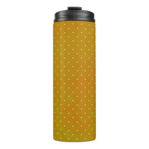 Grunge watercolor spotted green yellow orange polk thermal tumbler