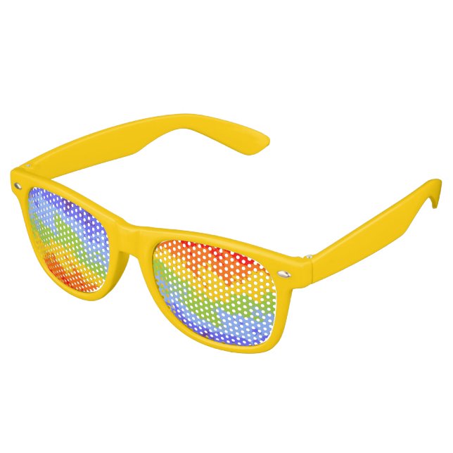 Grunge Waves Pattern - chakra rainbow colours Retro Sunglasses (Angled)