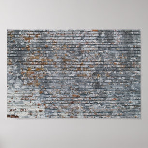 Grunge White Brick Wall Canvas or Poster