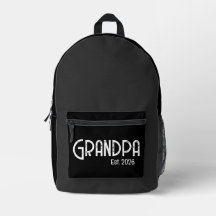 Grunge White Letters Established Grandpa
