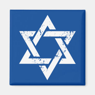 Grunge White Star of David Magnet