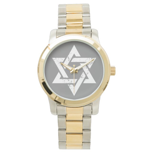 Grunge White Star of David Watch (Front)