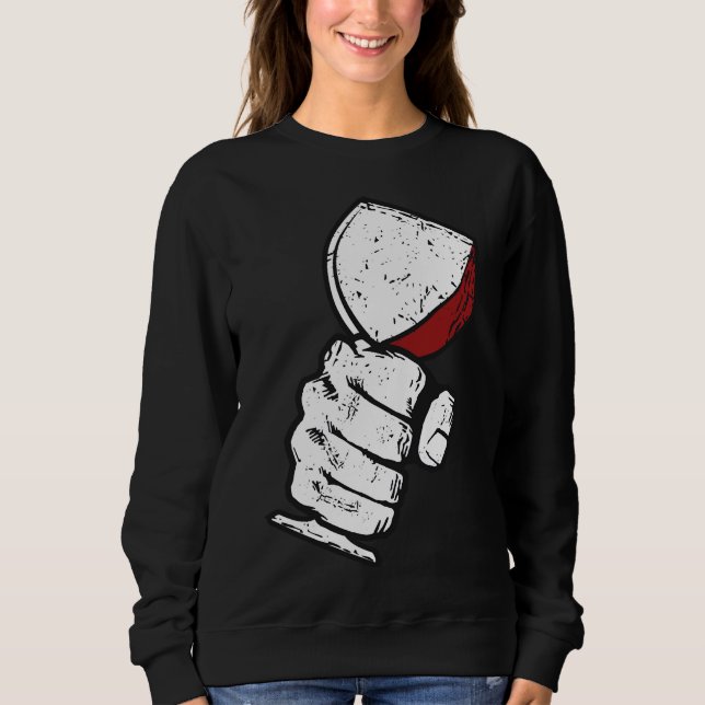 Grunge Wine Glass Sweatshirt (Front)