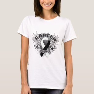 Grunge Winged Ribbon Carcinoid Cancer Survivor T-Shirt