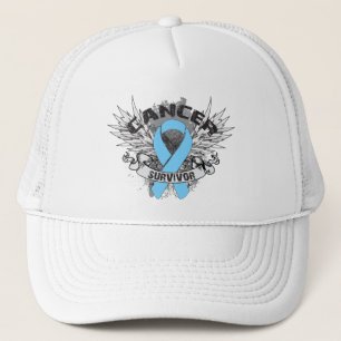 Grunge Winged Ribbon Prostate Cancer Survivor Trucker Hat