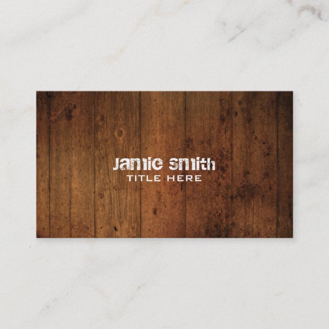 Grunge Wood Business Card (Front)
