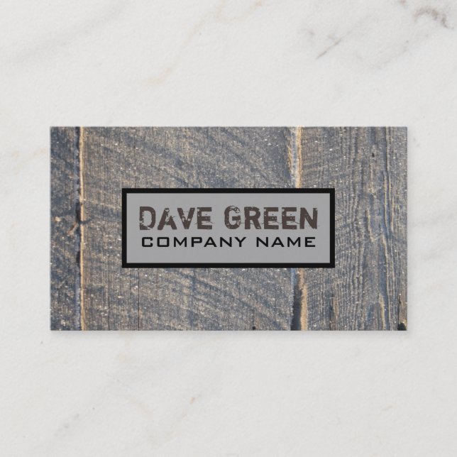 grunge wood Renovation Carpentry Construction Business Card (Front)