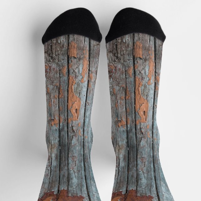 Grunge wooden texture socks (Top)