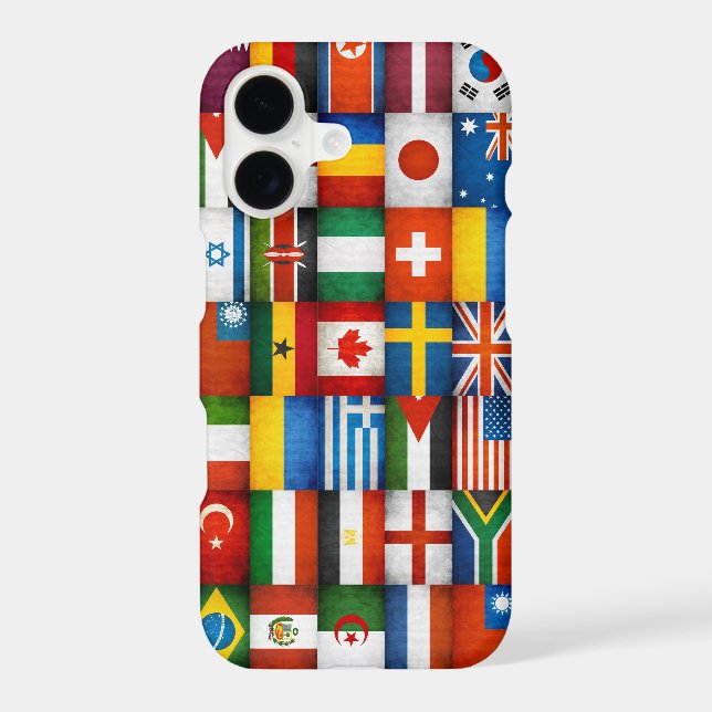 Grunge World Flags Collage Design (Back)