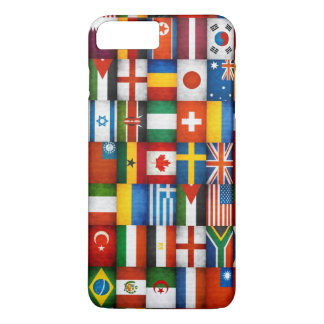 Grunge World Flags Collage Design iPhone 8 Plus/7 Plus Case