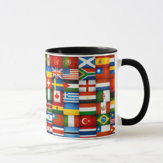 Grunge World Flags Collage Design Mug
