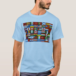 Grunge World Flags Collage Design T-Shirt