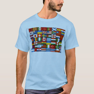 Grunge World Flags Collage Design T-Shirt