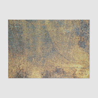 Grunge Yellow & Blue Rusted Metal Pattern Tissue Paper