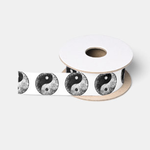 Grunge Yin Yang Satin Ribbon