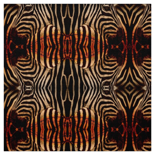 Grunge Zebra Pattern with Black Stripes Fabric (Swatch)