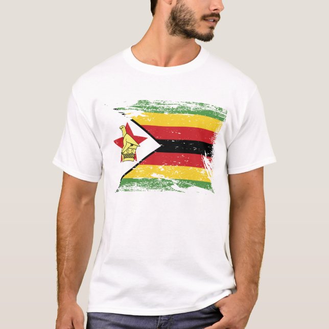 Grunge Zimbabwe Flag T-Shirt (Front)