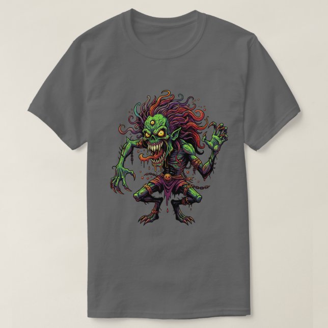 Grunge Zombie Skull Horror graffity T-Shirt (Design Front)