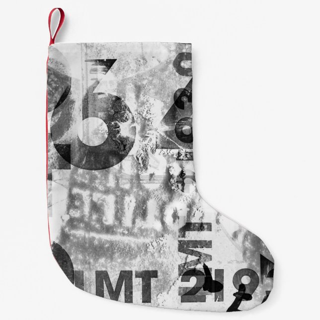 grungeabstract, aged, alternative, ancient, antiqu small christmas stocking (Front)