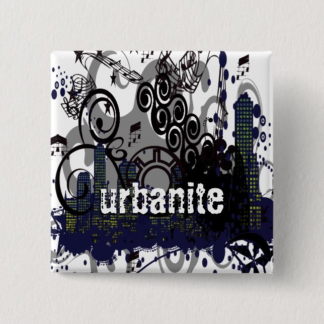 Grunged City 15 Cm Square Badge (Front)