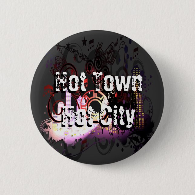 Grunged City 6 Cm Round Badge (Front)