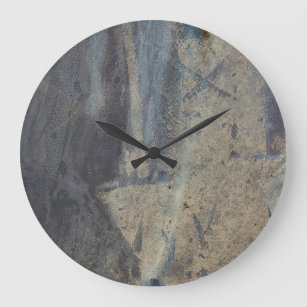 Grungy Abstract Slate Design  Large Clock