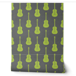 Grungy Acoustic Guitar Polkadot lime green Wallpaper