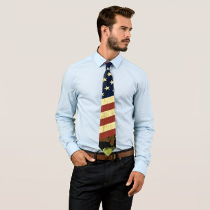 Grungy American Flag Camo Tie
