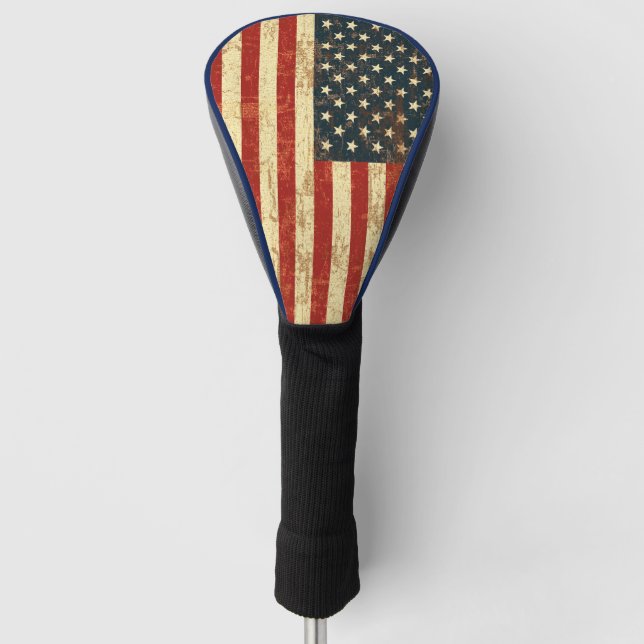 Grungy American Flag Golf Head Cover (Front)