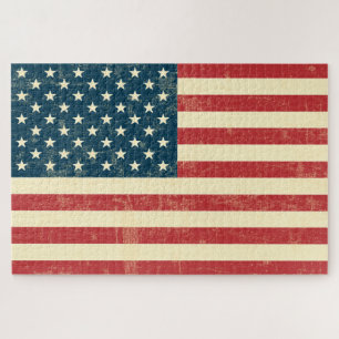 Grungy American Flag USA Jigsaw Puzzle