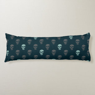 Grungy Anatomical Skull Polkadots navy mint grey Body Cushion