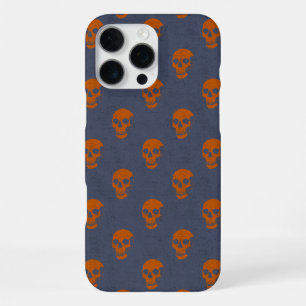 Grungy Anatomical Skull Polkadots orange blue iPhone 16 Pro Max Case