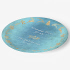 Grungy Aquatic Ocean Gold Gray Christmas