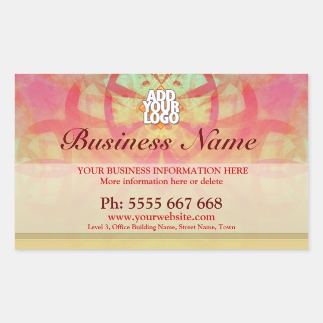 Grungy Art Abstact w/ Logo Business Stickers (Front)