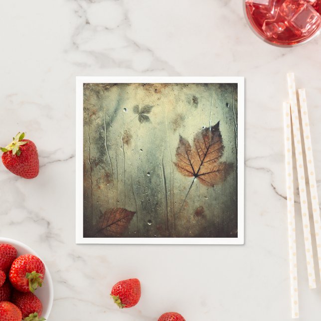 Grungy Autumnal Foggy Glass Window Decoupage Napkin (Insitu)