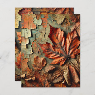 Grungy Autumnal Peeling Paint Scrapbook Paper