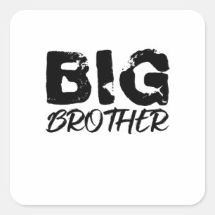 grungy big brother design square sticker