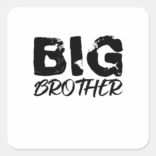 grungy big brother design square sticker (Front)