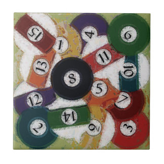 GRUNGY BILLIARDS BALLS TILE