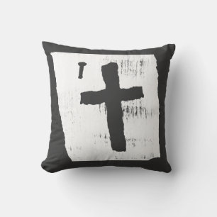 Grungy Christian Cross Cushion