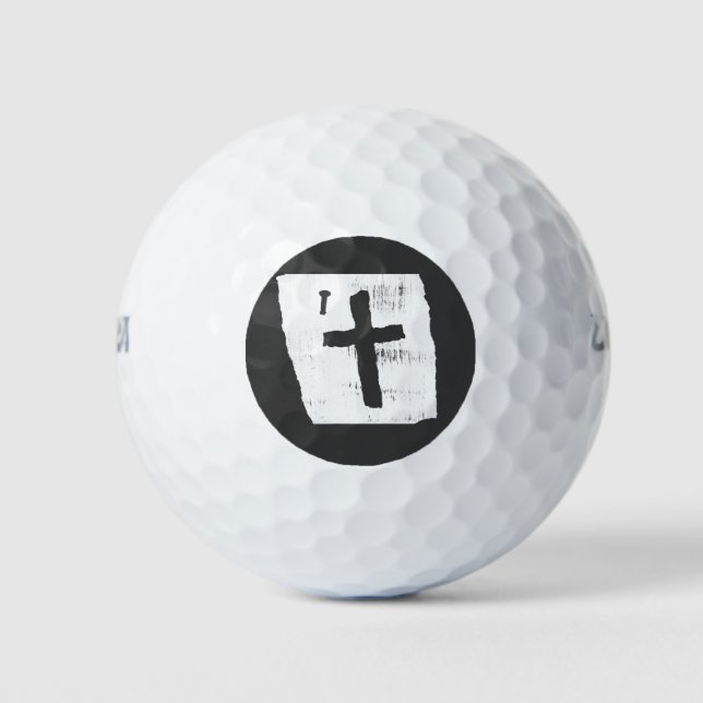Grungy Christian Cross Golf Balls (Front)
