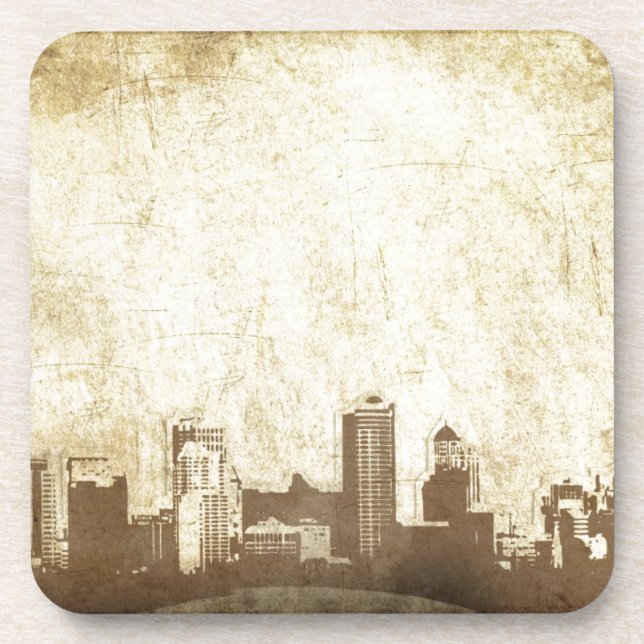 Grungy city background coaster (Front)