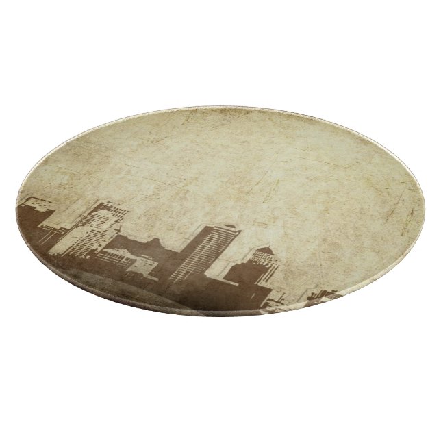 Grungy city background cutting board (Corner)