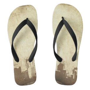 Grungy city background flip flops