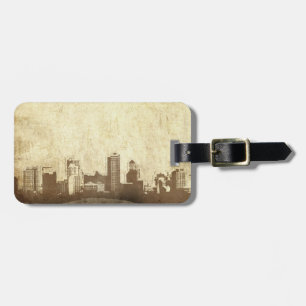 Grungy city background luggage tag
